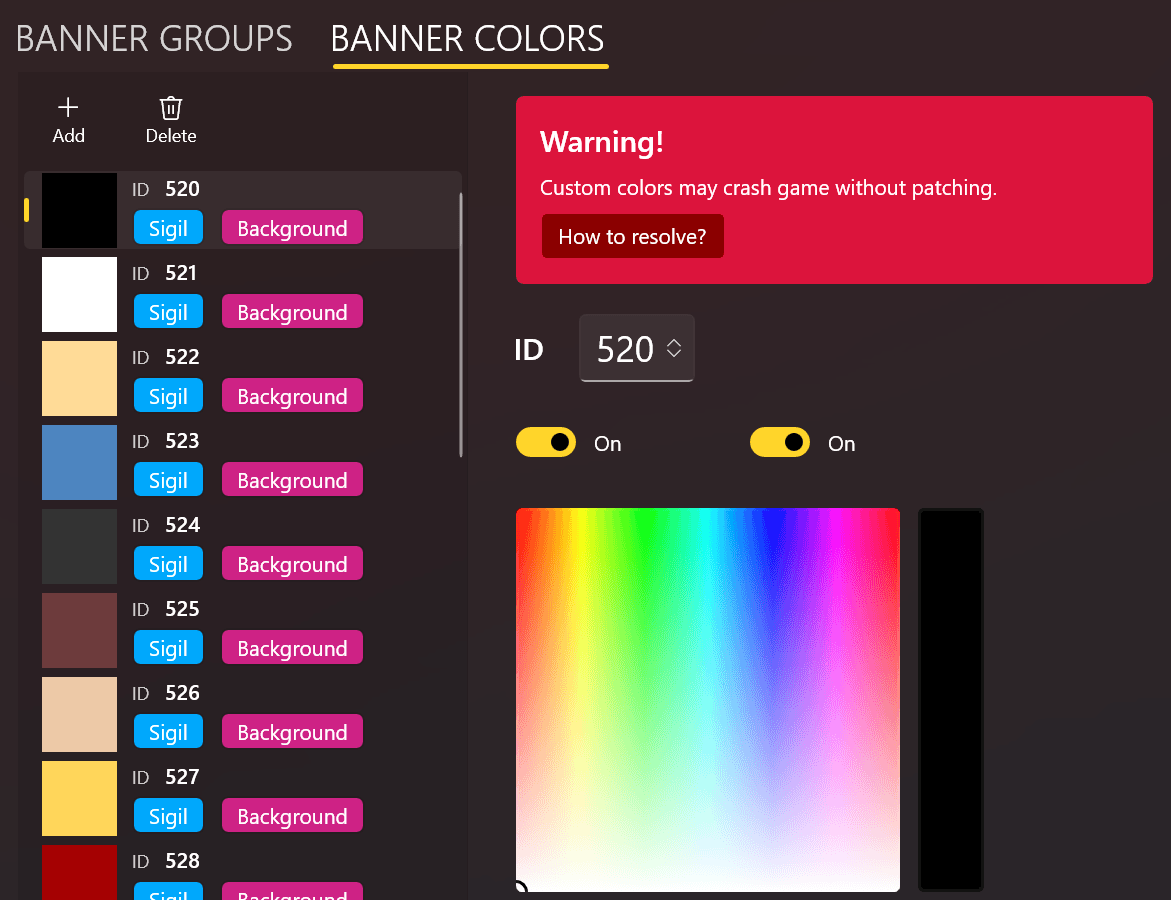 Color editor